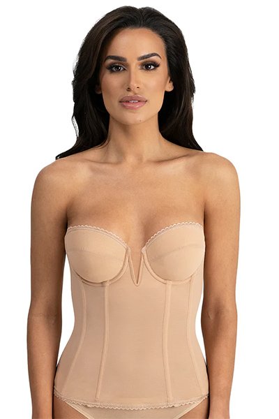 Dominique Vivienne V Wire Longline Strapless Bra - Mocha