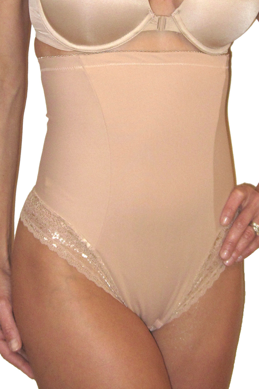 DuMi Firm Control Hi-Rise Thong - Taupe - source image 8070