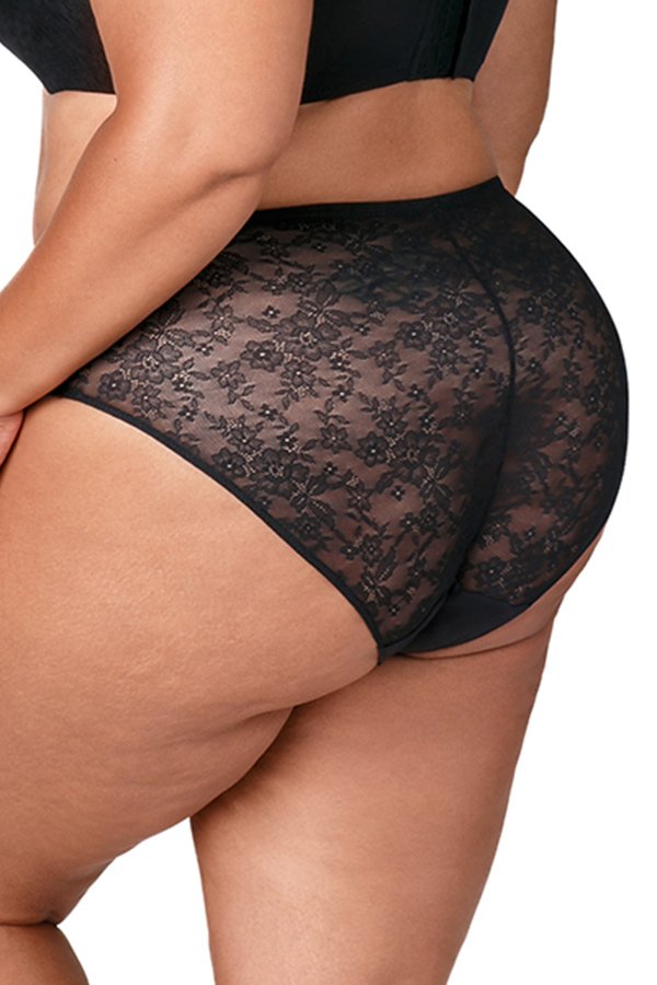 Elila Cami Lace and Microfiber Panty - Black - source image 66170
