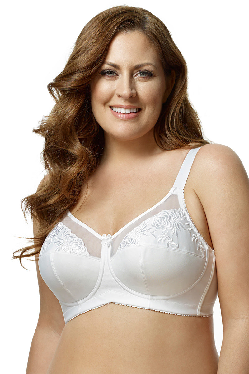 Elila Embroidered Microfiber Softcup Bra - White - source image 9052