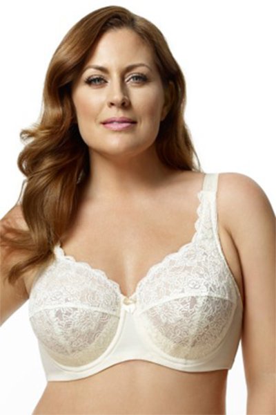 Elila Full Coverage Stretch Lace Underwire Bra - Ivory - source image 16541