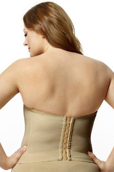 Elila Lace Strapless Longline Bra - Mocha - source image 28119