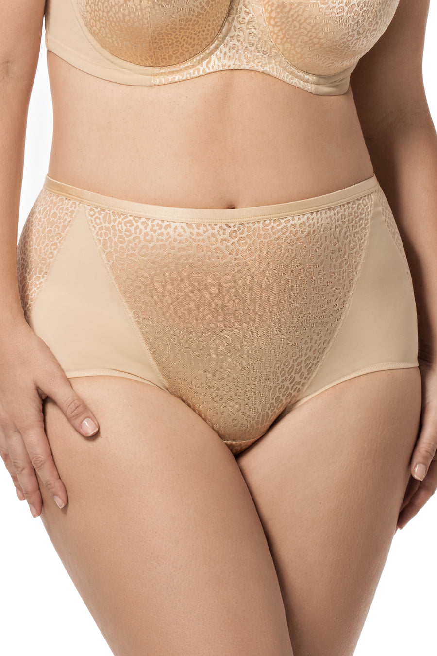 Elila Leopard Lace & Microfiber Brief - Nude - source image 24851