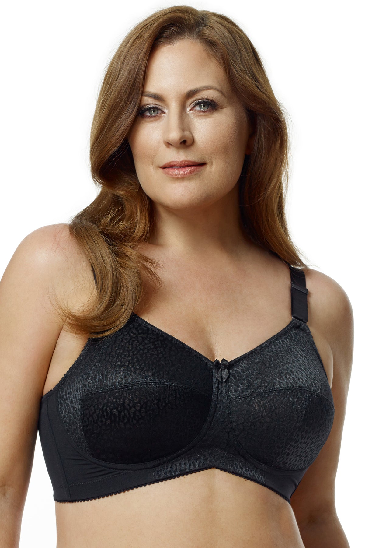 Elila Leopard Lace Softcup Full Coverage Bra - Black - source image 16522