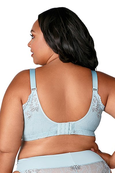 Elila Microfiber and Lace Molded Soft Cup Bra - Aqua Sky - source image 66150