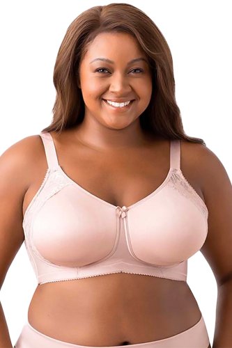 Elila Microfiber and Lace Molded Soft Cup Bra - Dusty Rose - source image 41691