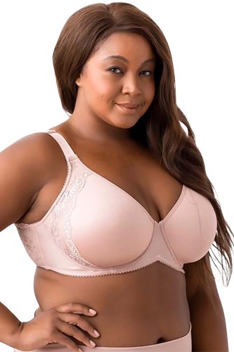 Elila Microfiber and Lace Molded Underwired Bra - Dusty Rose - source image 41697