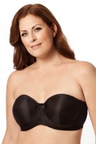 Elila Microfiber Spacer Molded Strapless Bra - Black - source image 24858