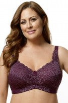 Elila Stretch Lace Softcup Bra - Dark Plum - source image 16552