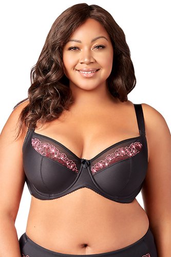 Elila Swiss Embroidery Balcony Underwired Bra - Black - source image 41677