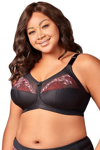 Elila Swiss Embroidery Full Coverage Soft Cup Bra - Black - source image 41672