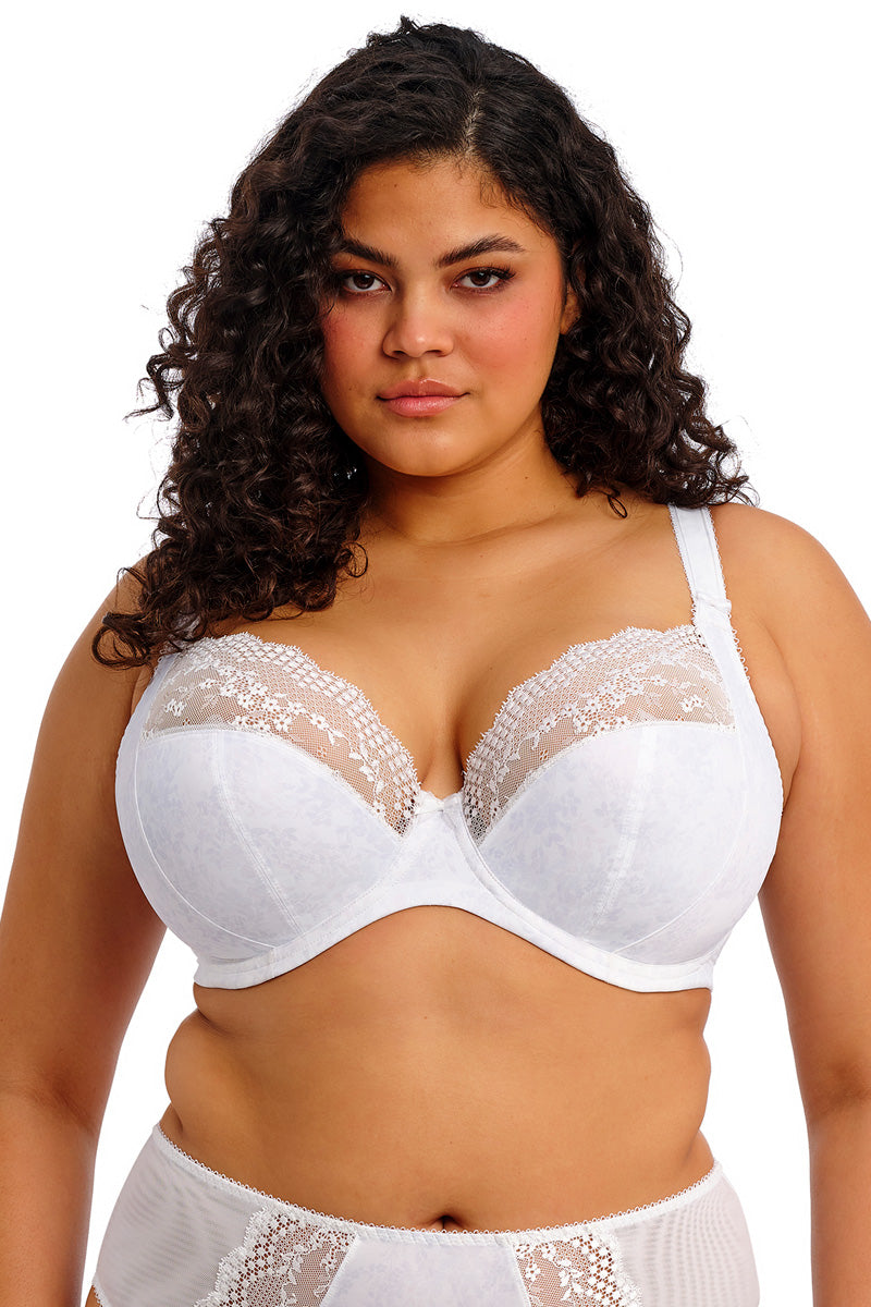 Elomi Lucie Underwire Stretch Plunge Bra - White - source image 70779