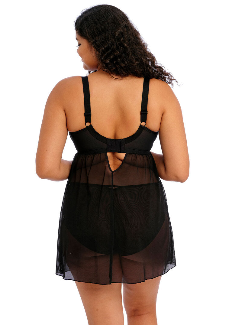 Elomi Sachi Underwire Babydoll Chemise - Black - source image 68542