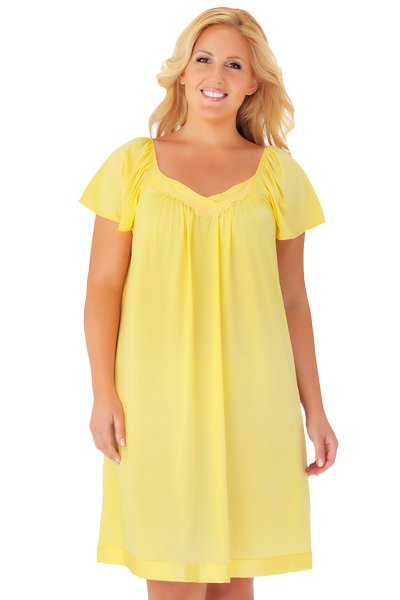 Exquisite Form Flutter Sleeve Gown - Daffodil - source image 33843