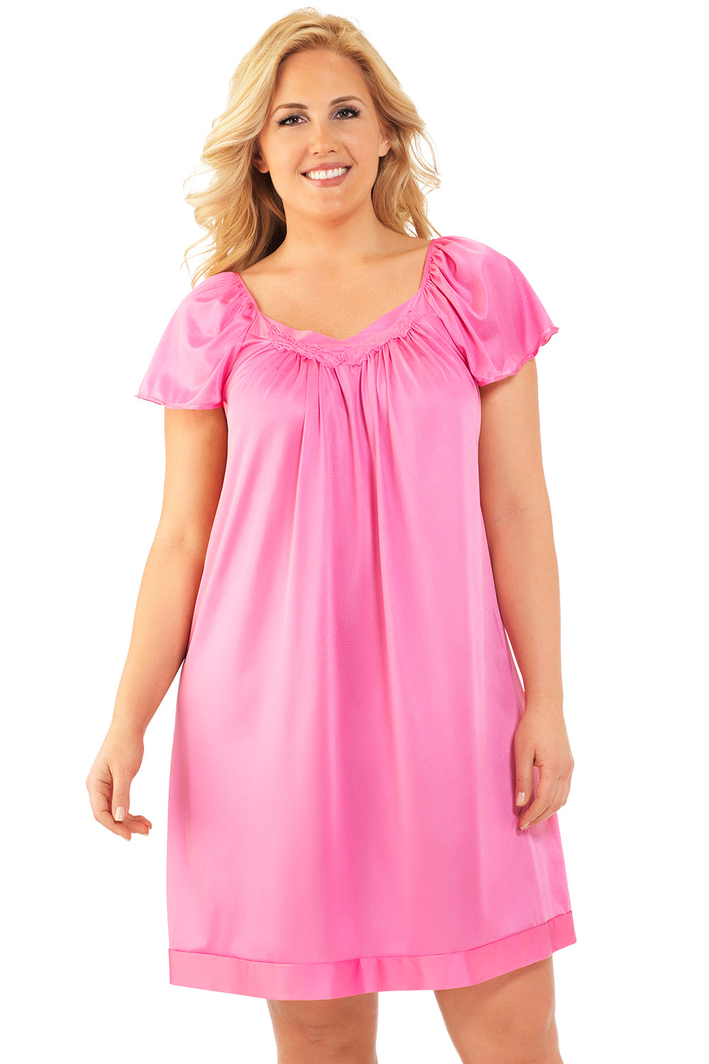 Exquisite Form Flutter Sleeve Gown - Perfumed Rose - source image 32445