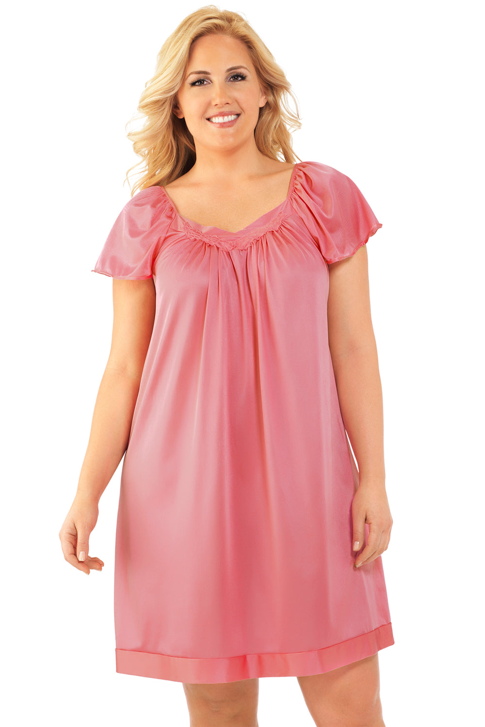 Exquisite Form Flutter Sleeve Gown - Pink Parfait - source image 33841