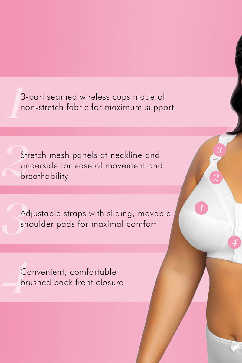 Exquisite Form Fully Front Close Classic Support Bra - White - source image 42753