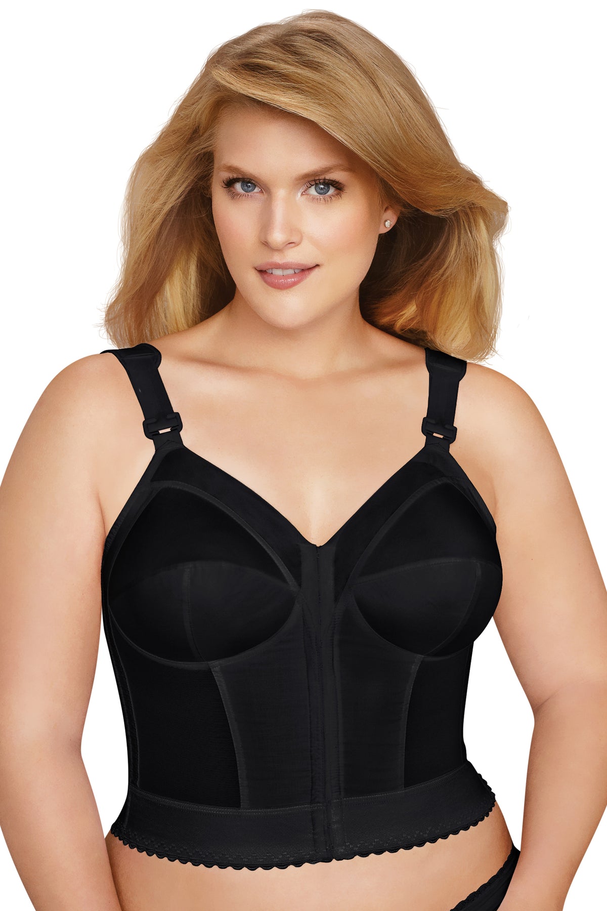 Exquisite Form Fully Front Close Longline Posture Bra - Black - source image 29552