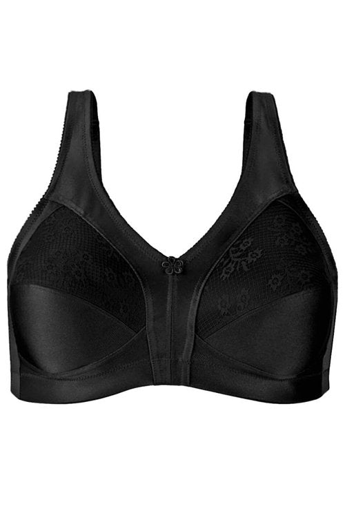 Exquisite Form Fully Front Closure Posture Bra With Lace - Black - source image 42740
