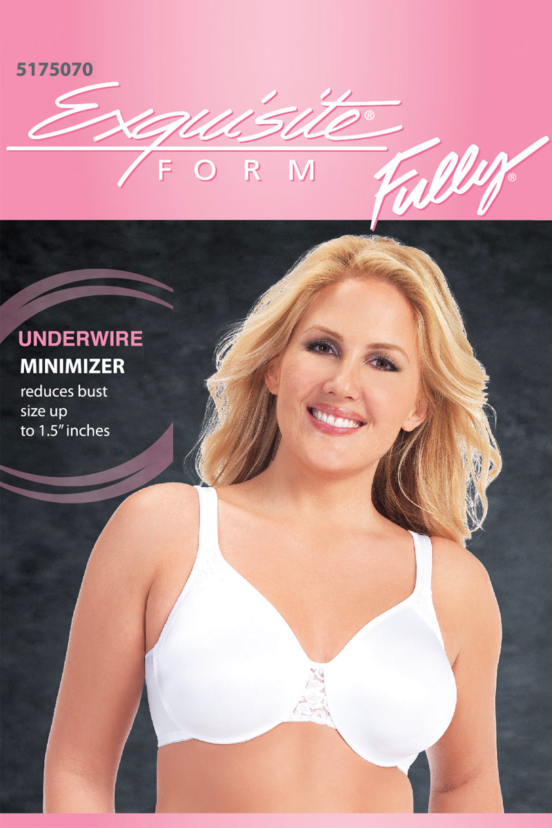 Exquisite Form Fully Minimizer Underwired Bra - White - source image 43779