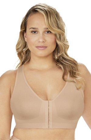 Exquisite Form Fully Seamless Wireless Full Coverage Bra With Front Closure - Nude - source image 65394