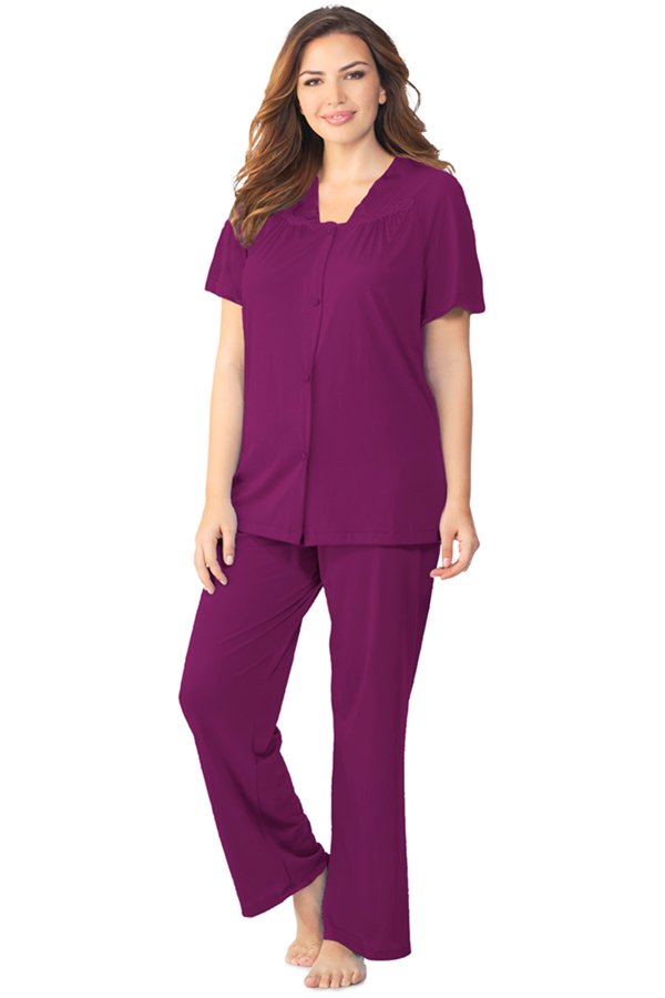 Exquisite Form Short Sleeve Pajama - Amaranth - source image 39519