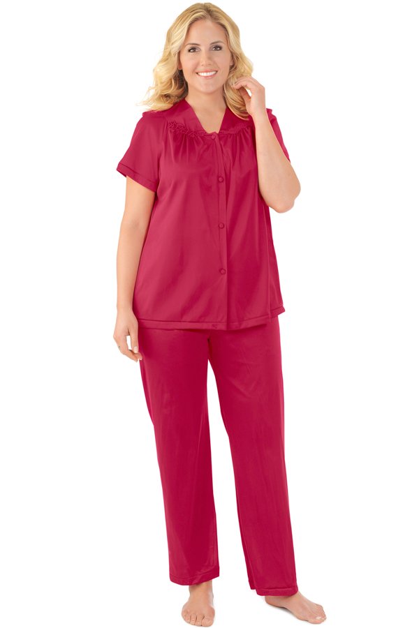 Exquisite Form Short Sleeve Pajama - Beet Red - source image 33848