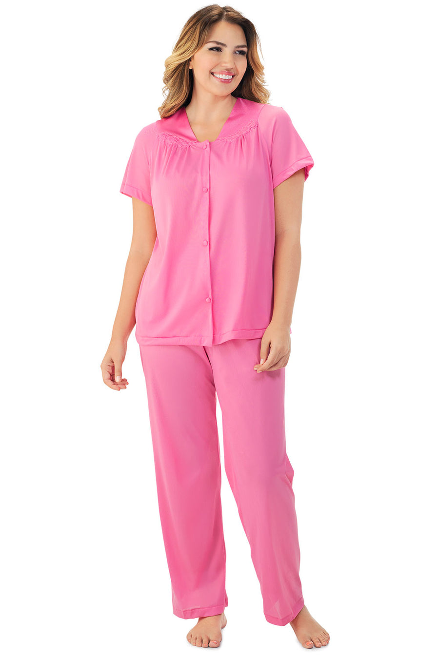 Exquisite Form Short Sleeve Pajama - Perfumed Rose - source image 32448