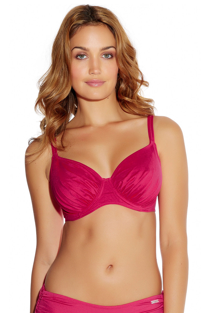 Fantasie Versailles Underwire Gathered Full Cup Bikini Top - Bright Pink - source image 19856