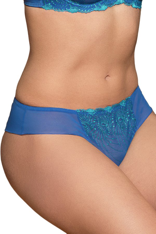 Fit Fully Yours Nicole See-Thru Lace Thong - Aqua Blue Green - source image 32796