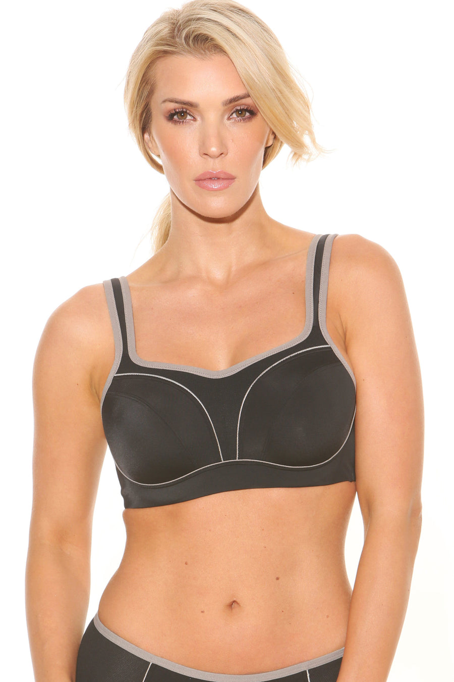 Fit Fully Yours Pauline Underwire Sports Bra - Black/Grey - source image 28566