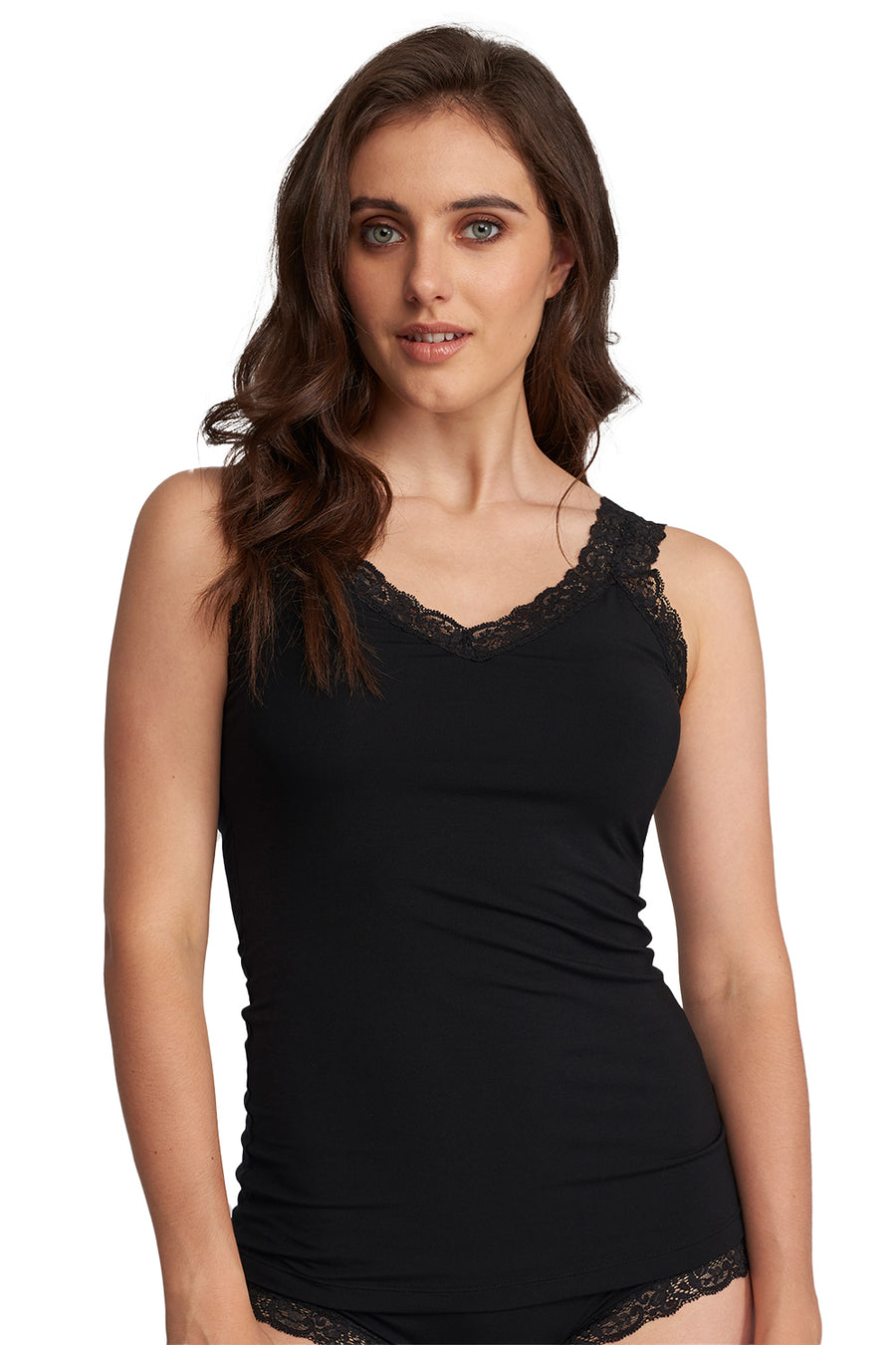 Fleur't Iconic Cami with Shelf Bra - Black - source image 65228