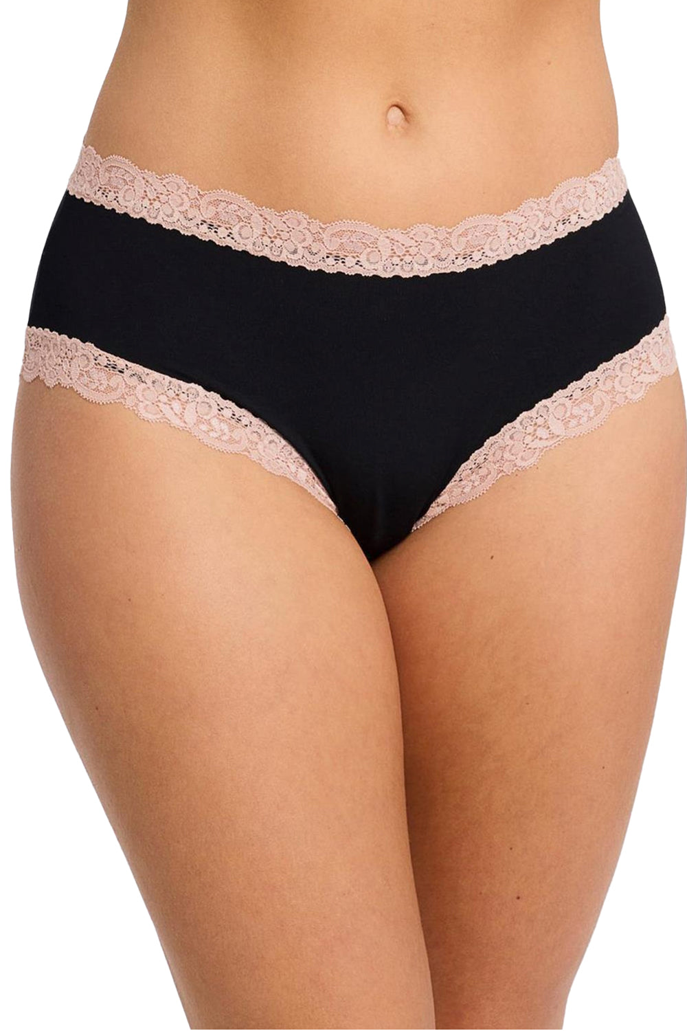 Fleur't Iconic High Waist Boyshort - Black/Seashell - source image 65308
