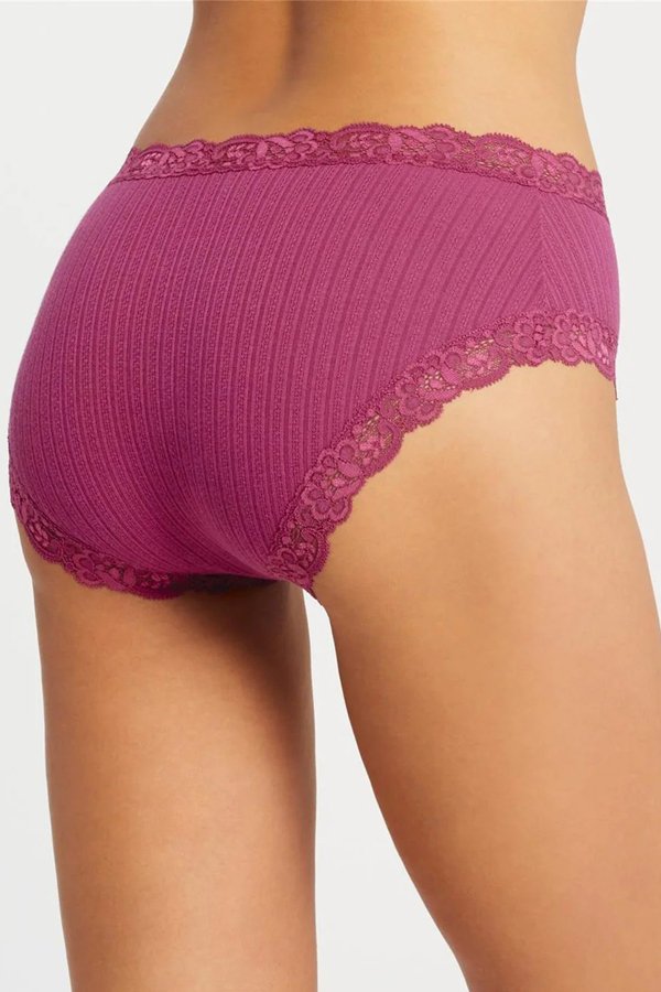 Fleur't Iconic High Waist Boyshort - Cranberry Pointelle - source image 74904