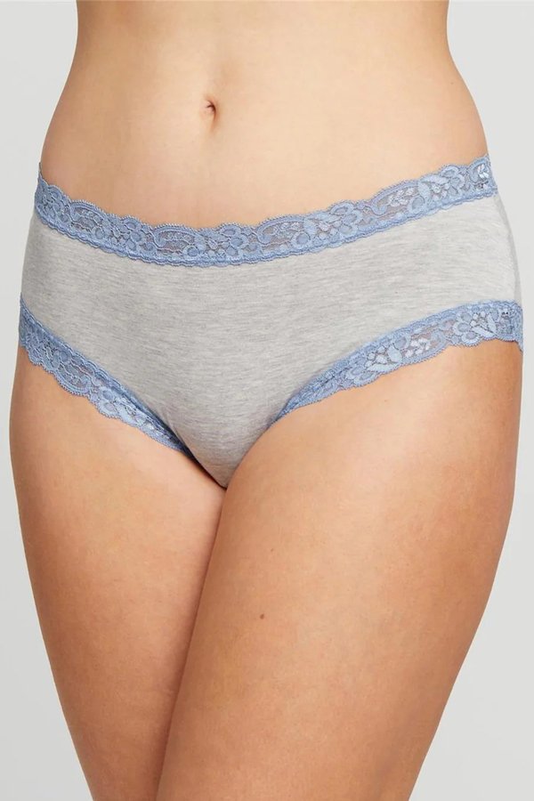 Fleur't Iconic High Waist Boyshort - Heather Grey/Hampton Blue - source image 74907