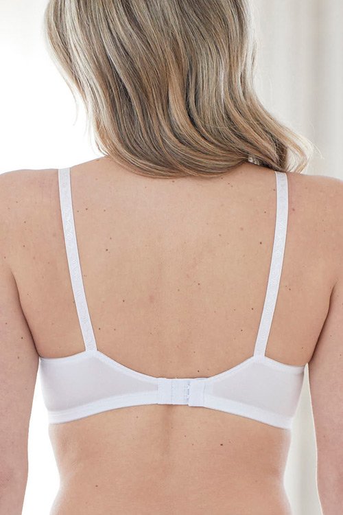 Bestform Floral Jacquard Wireless Soft Cup Bra with Lightly Lined Cups - White - source image 54655