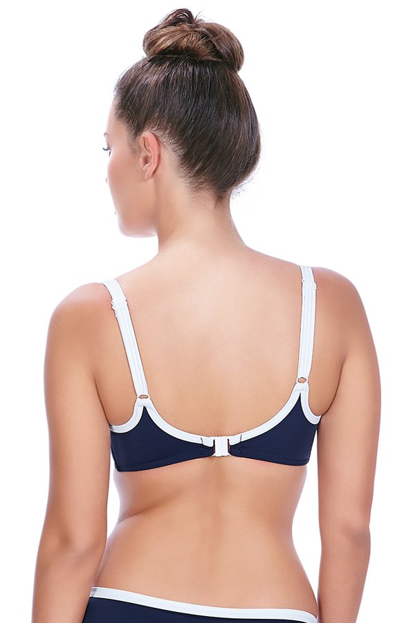 Freya In The Navy Deco Underwire Moulded Bikini Top