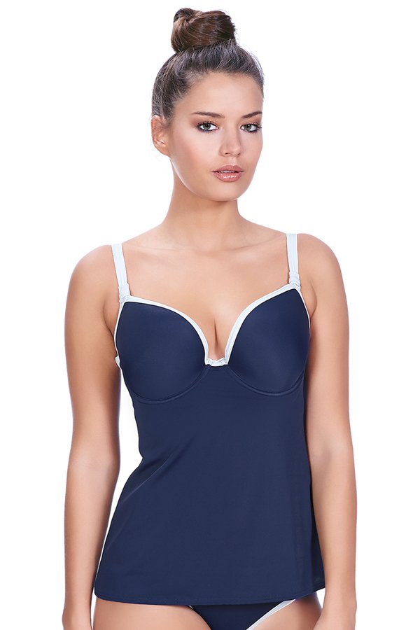 Freya In The Navy Deco Underwire Moulded Tankini