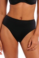 Freya Jewel Cove High-Waist Bikini Bottom - Plain Black - source image 58450