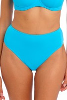 Freya Jewel Cove High-Waist Bikini Bottom - Plain Turquoise - source image 61607