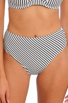 Freya Jewel Cove High-Waist Bikini Bottom - Stripe Black - source image 58452