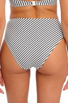 Freya Jewel Cove High-Waist Bikini Bottom - Stripe Black - source image 58453