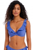 Freya Jewel Cove Underwire High Apex Bikini Top with J Hook - Plain Azure - source image 58405