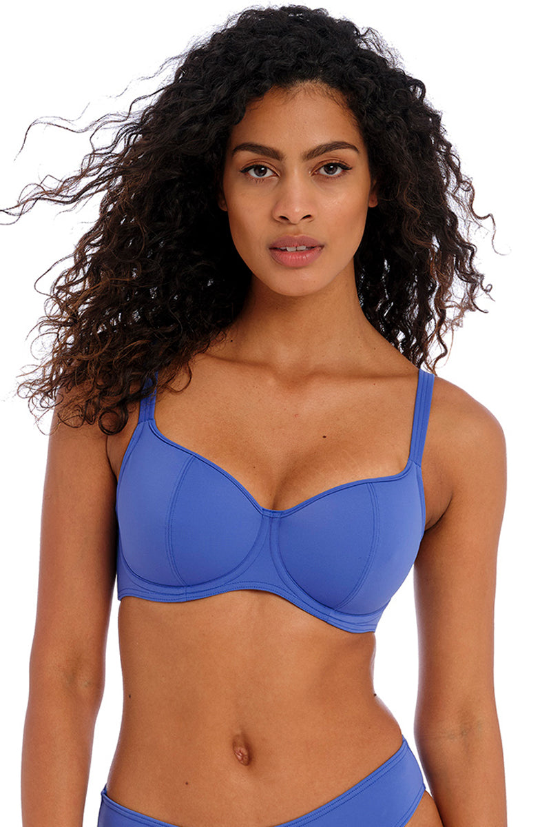 Freya Jewel Cove Underwire Sweetheart Padded Bikini - Plain Azure