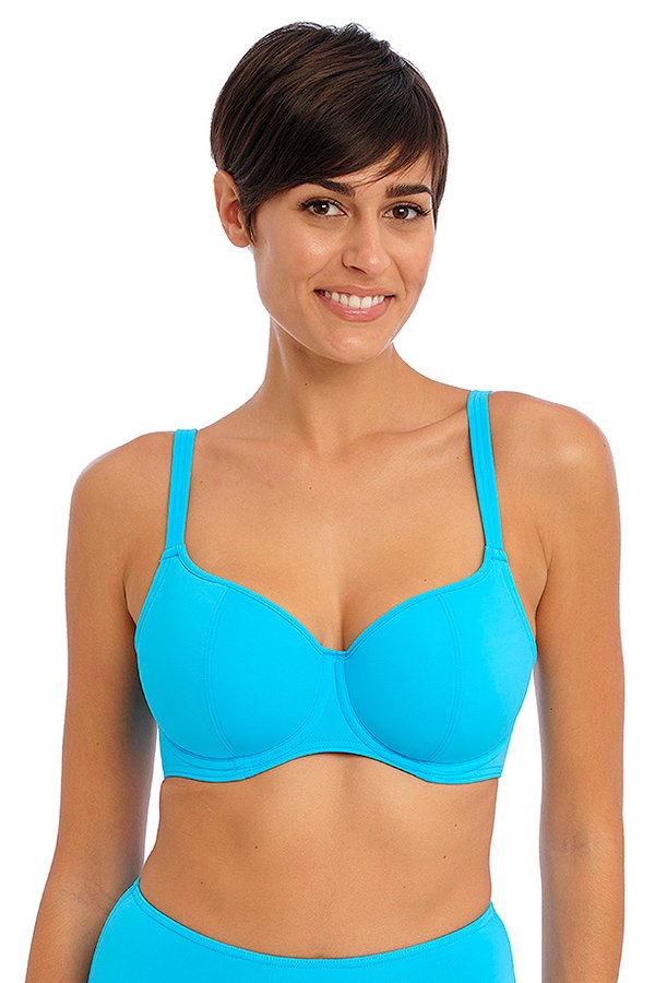 Freya Jewel Cove Underwire Sweetheart Padded Bikini - Plain Turquoise