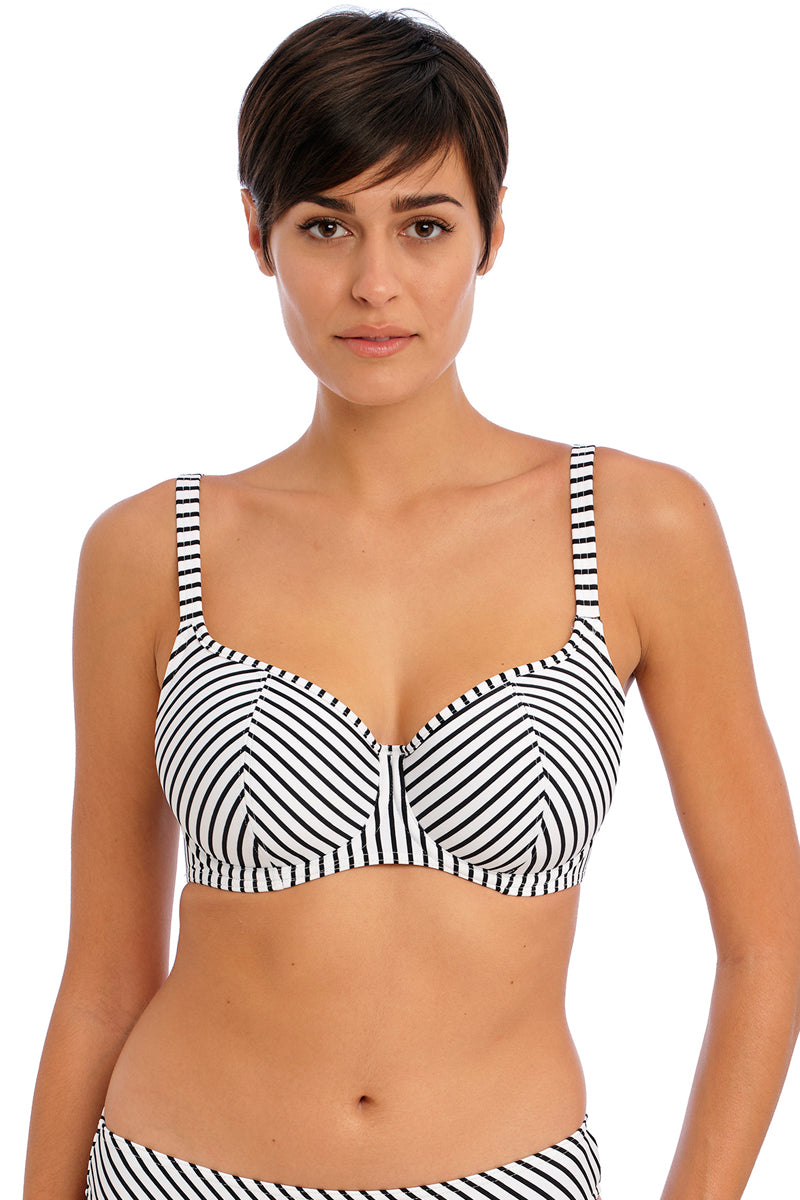 Freya Jewel Cove Underwire Sweetheart Padded Bikini - Stripe Black