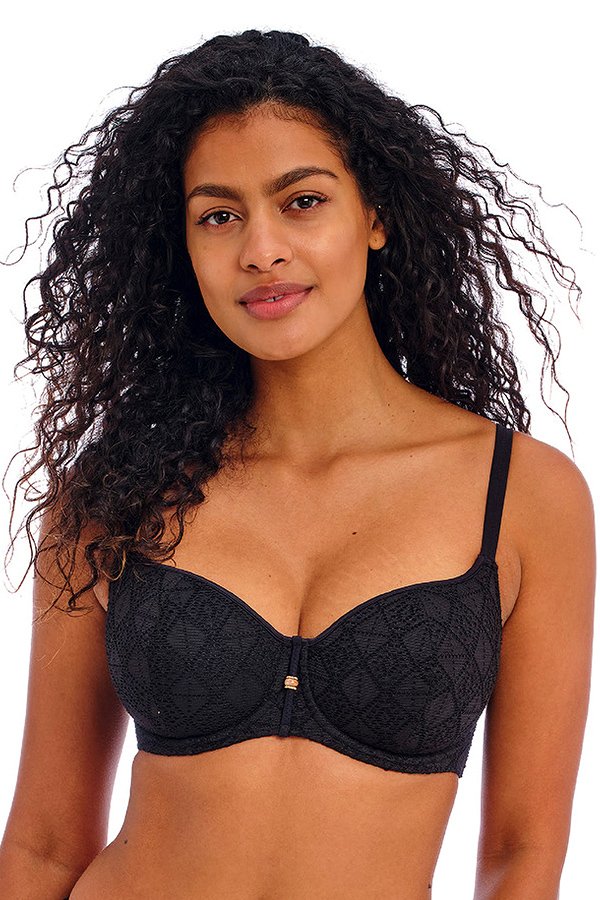 Freya Nomad Nights Underwire Sweetheart Bikini Top - Black - source image 61369