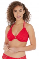 Freya Sundance Underwire Bandless Halter Bikini Top - Red - source image 42660