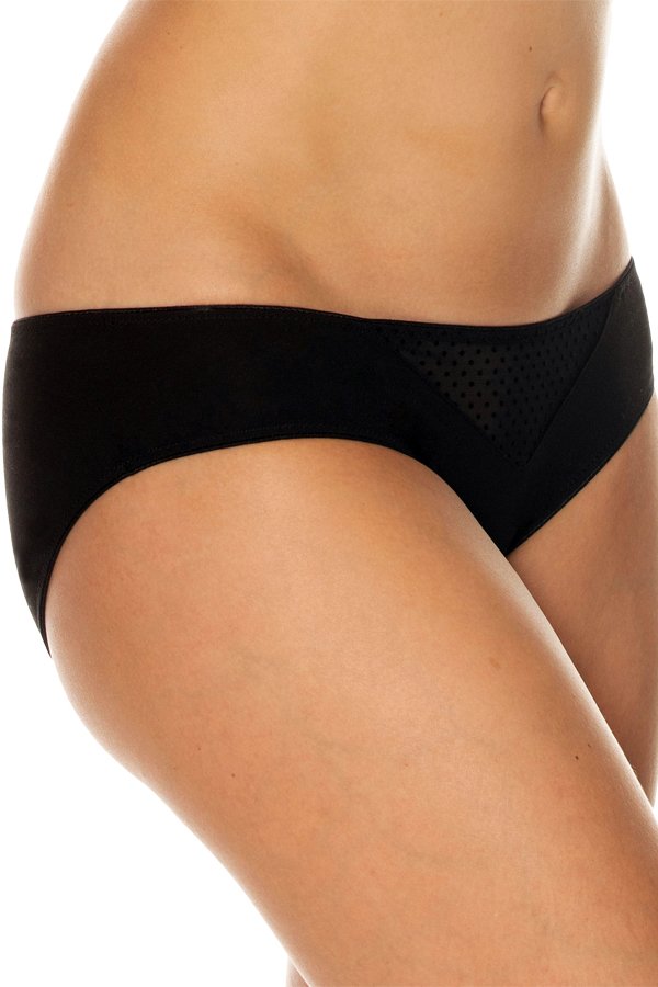 Gemsli Bikini with Dotted Mesh Insert - Black - source image 41552