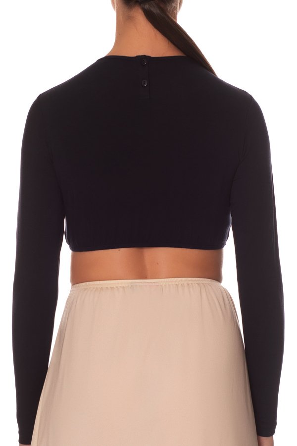 Gemsli Long Sleeve Crop Shell Top - Navy - source image 41571